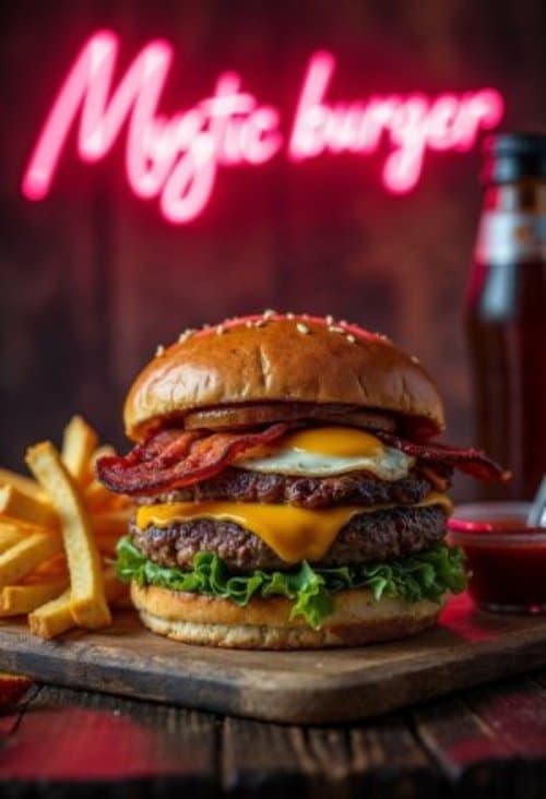 AI generated Burger food photography AI generated Burger food photography